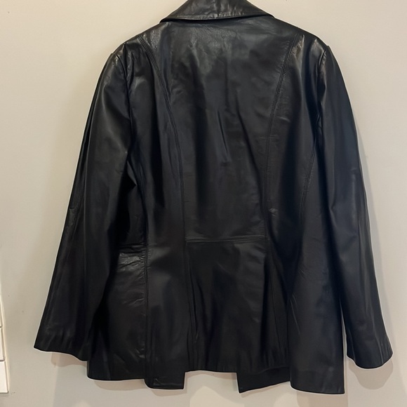 DANIER Black Leather Blazer Style Jacket - Picture 2 of 3